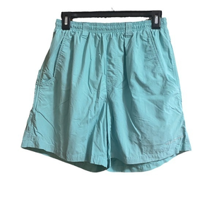 Columbia PFG Fishing Shorts‎ Men's Omni-Shade Mesh Lined Drawstring Blue 6 Inch